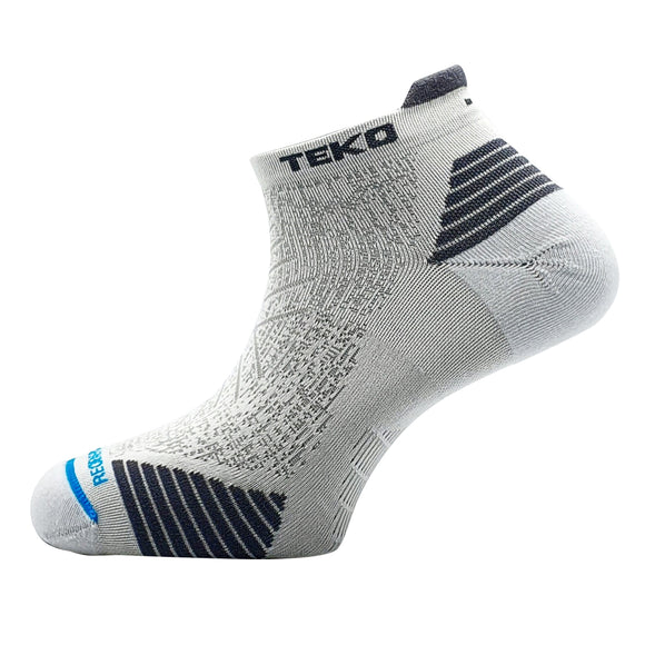 Teko ecoRUN Low Cut Light Half Cushion 2.0 Running Socks - Unisex - White