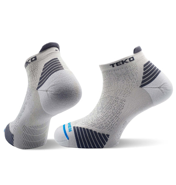 Teko ecoRUN Low Cut Light Half Cushion 2.0 Running Socks - Unisex - White