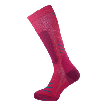Teko Super Evo Unisex Ski Sock - Medium Cushion - Raspberry Stripe